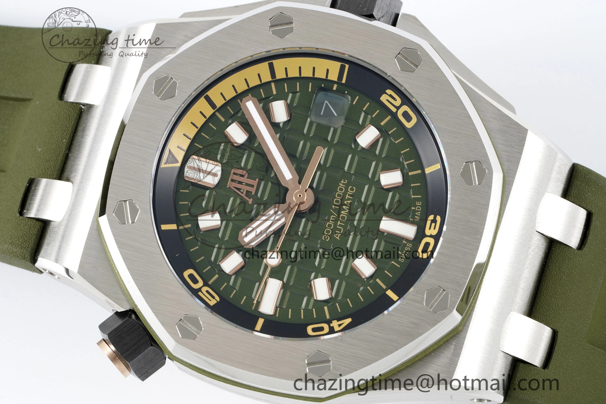 Royal Oak Offshore Diver 15720 IPF Best Edition Green Dial on Green Rubber Strap A4308