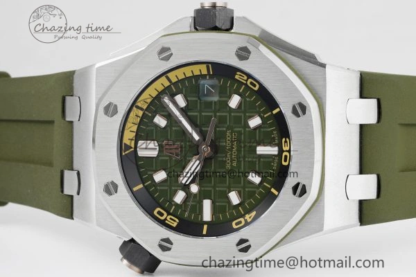 Royal Oak Offshore Diver 15720 IPF Best Edition Green Dial on Green Rubber Strap A4308