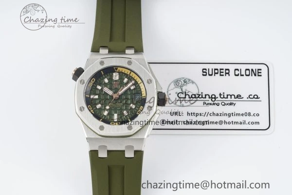 Royal Oak Offshore Diver 15720 IPF Best Edition Green Dial on Green Rubber Strap A4308