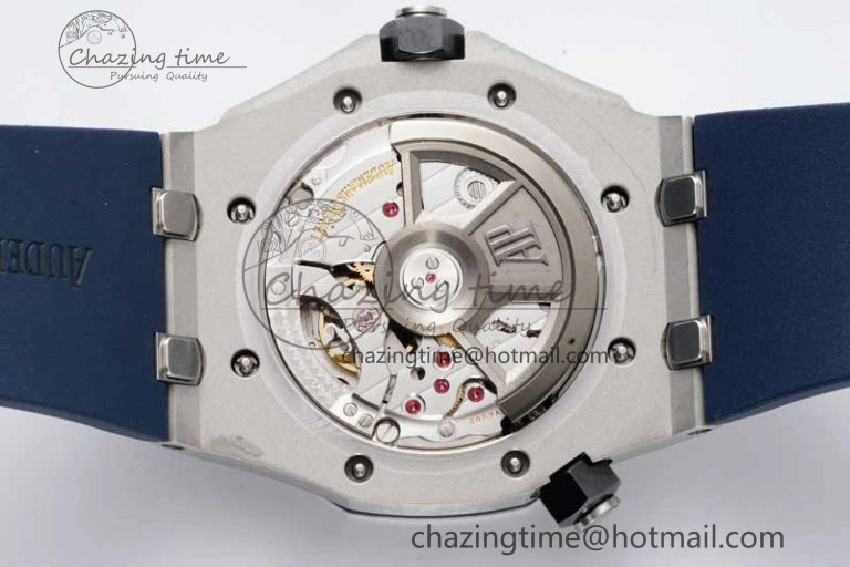 Royal Oak Offshore Diver 15720 SS APF 1:1 Best Edition Blue Dial on Blue Rubber Strap A4308