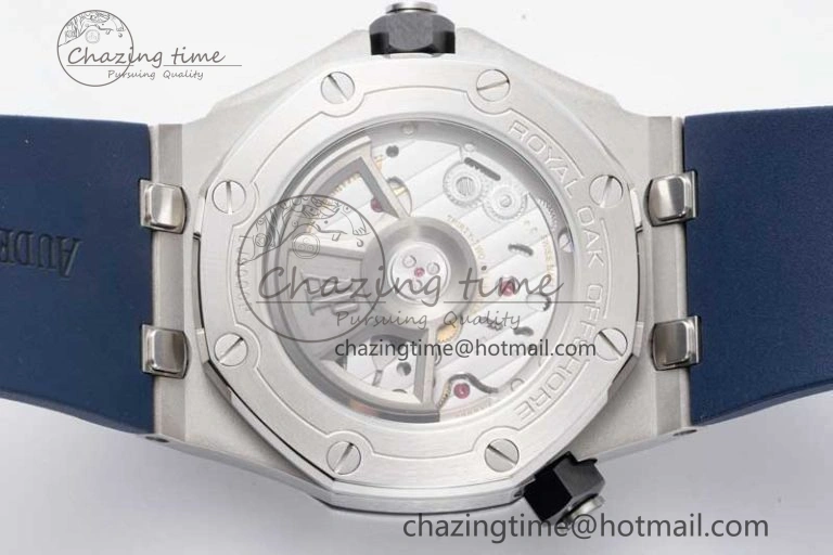 Royal Oak Offshore Diver 15720 SS APF 1:1 Best Edition Blue Dial on Blue Rubber Strap A4308