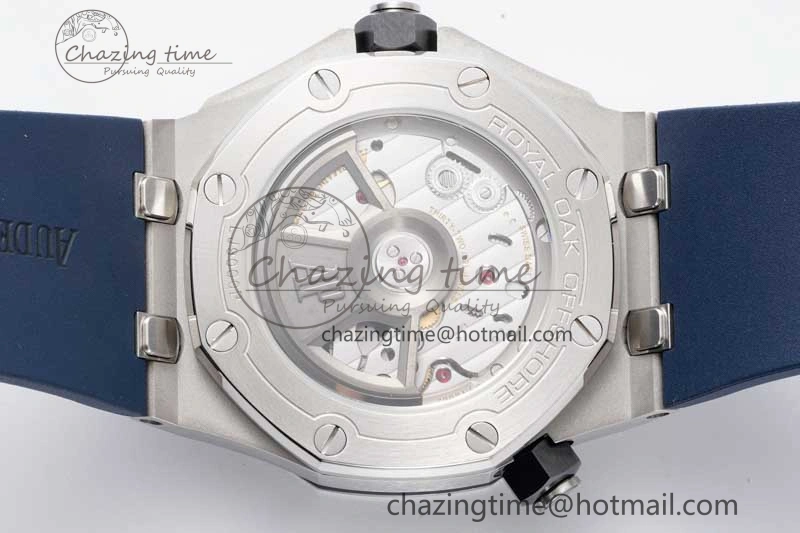 Royal Oak Offshore Diver 15720 SS APF 1:1 Best Edition Blue Dial on Blue Rubber Strap A4308