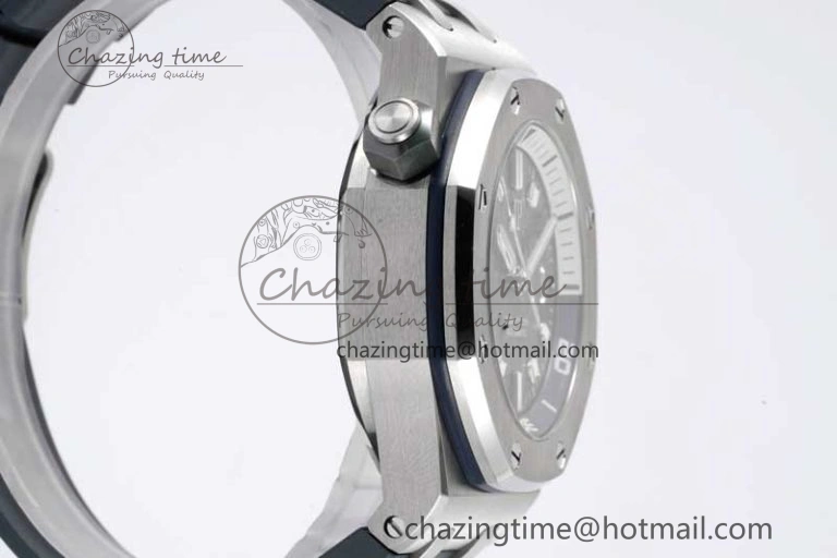 Royal Oak Offshore Diver 15720 SS APF 1:1 Best Edition Gray Dial on Gray Rubber Strap A4308