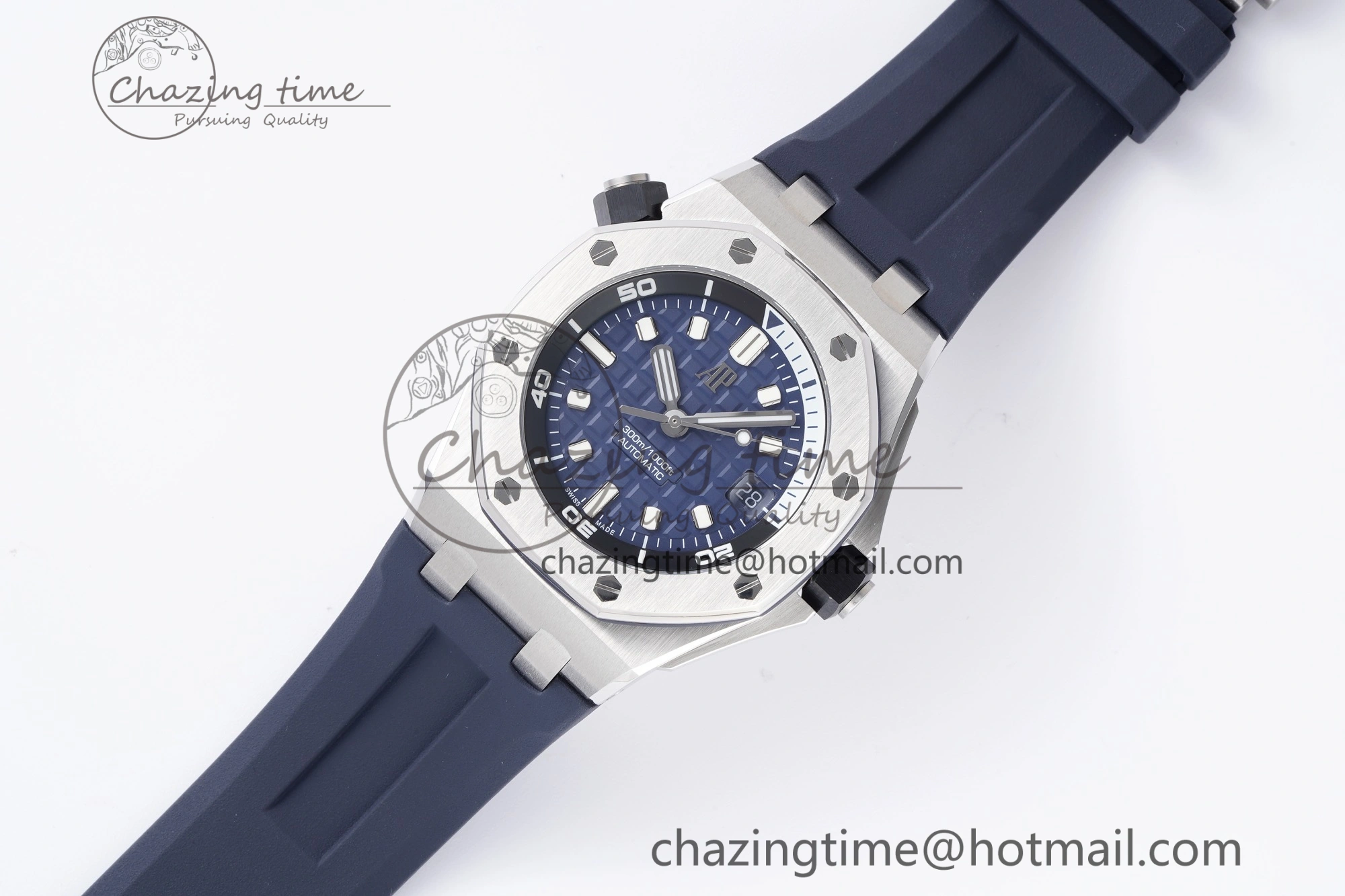 Royal Oak Offshore Diver 15720 SS ZF 1:1 Best Edition Blue Dial on Blue Rubber Strap A4308