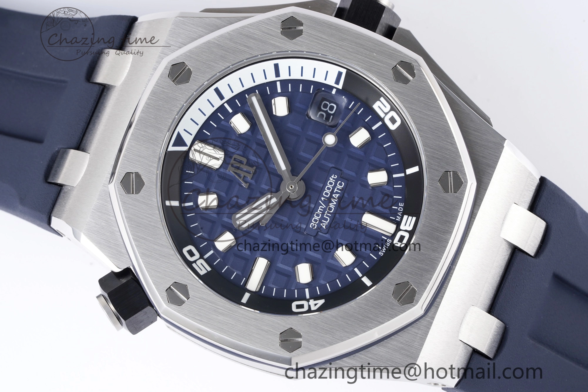 Royal Oak Offshore Diver 15720 SS ZF 1:1 Best Edition Blue Dial on Blue Rubber Strap A4308