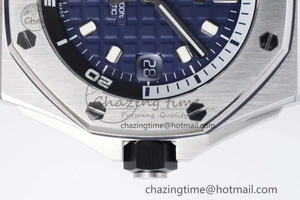 Royal Oak Offshore Diver 15720 SS ZF 1:1 Best Edition Blue Dial on Blue Rubber Strap A4308