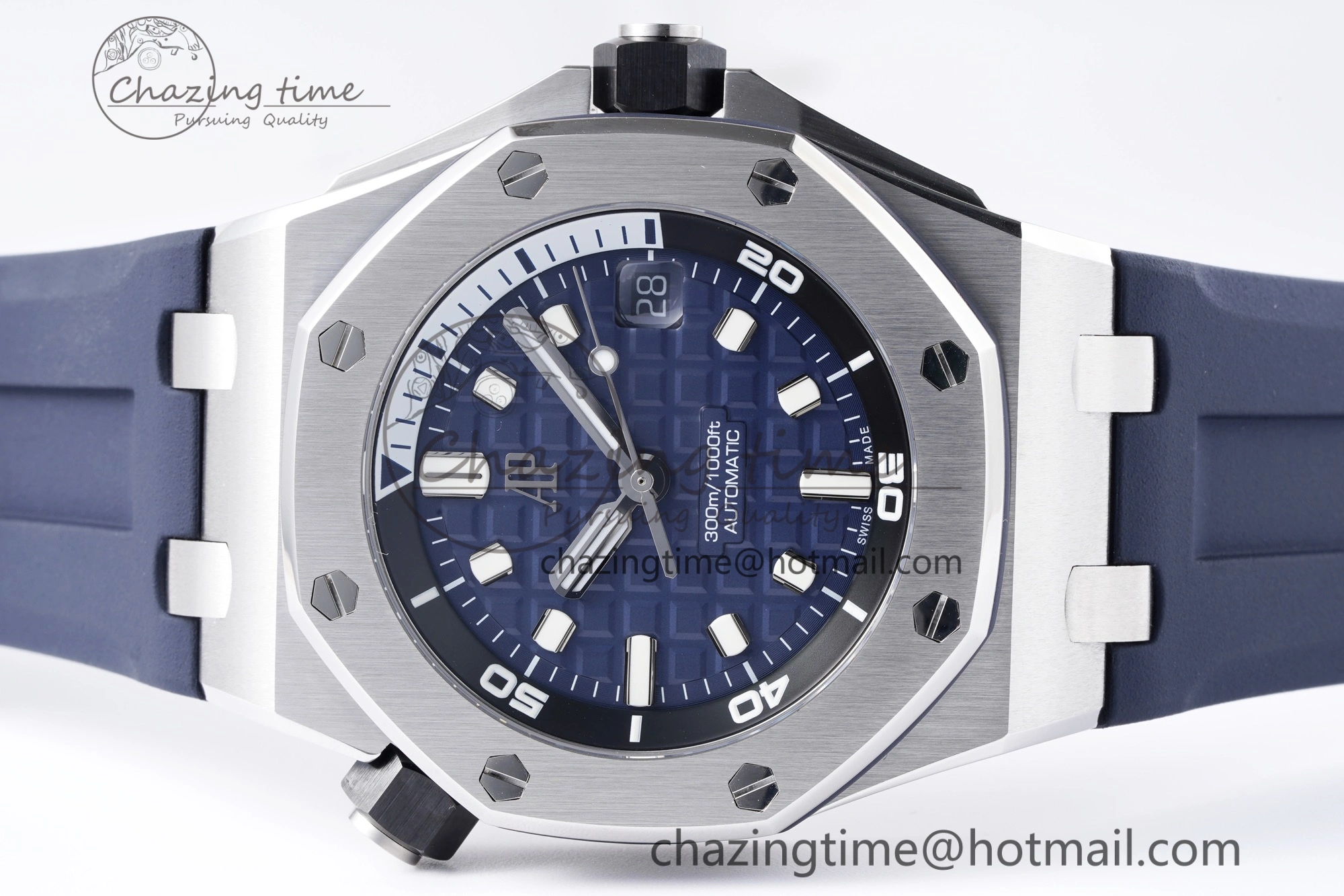 Royal Oak Offshore Diver 15720 SS ZF 1:1 Best Edition Blue Dial on Blue Rubber Strap A4308