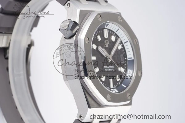Royal Oak Offshore Diver 15720 SS ZF 1:1 Best Edition Gray Dial on Gray Rubber Strap A4308