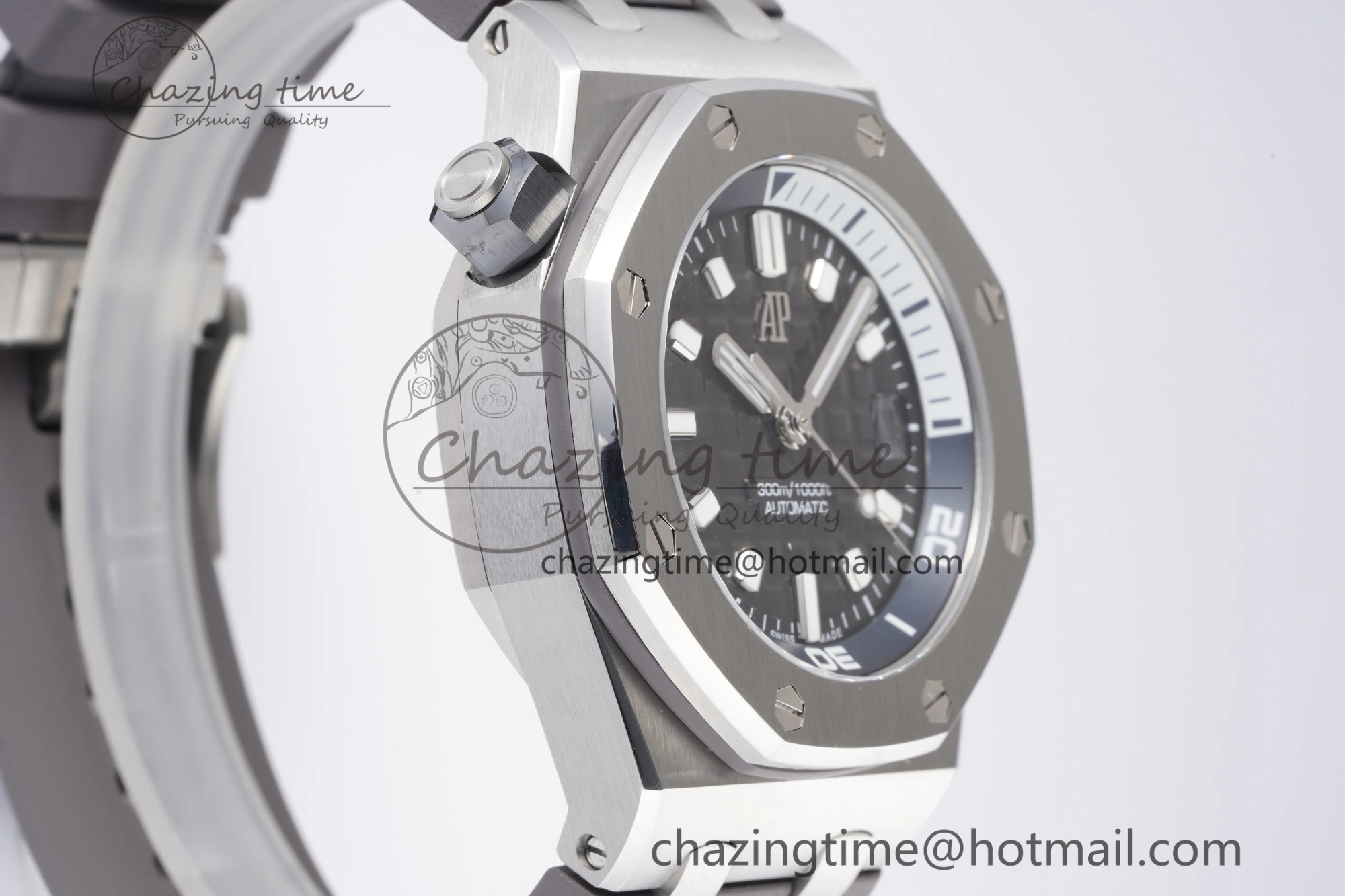Royal Oak Offshore Diver 15720 SS ZF 1:1 Best Edition Gray Dial on Gray Rubber Strap A4308