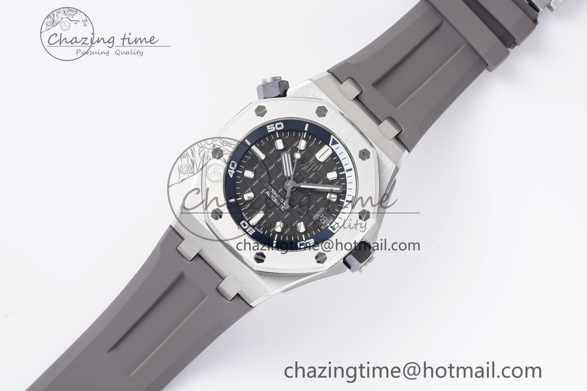 Royal Oak Offshore Diver 15720 SS ZF 1:1 Best Edition Gray Dial on Gray Rubber Strap A4308