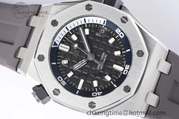 Royal Oak Offshore Diver 15720 SS ZF 1:1 Best Edition Gray Dial on Gray Rubber Strap A4308