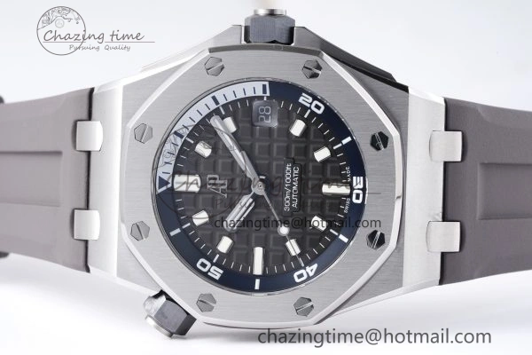 Royal Oak Offshore Diver 15720 SS ZF 1:1 Best Edition Gray Dial on Gray Rubber Strap A4308
