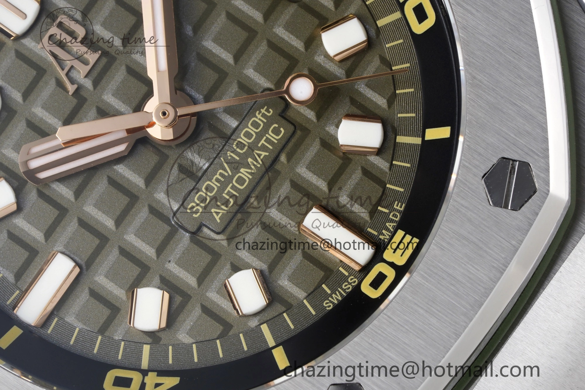 Royal Oak Offshore Diver 15720 SS ZF 1:1 Best Edition Green Dial on Green Rubber Strap A4308