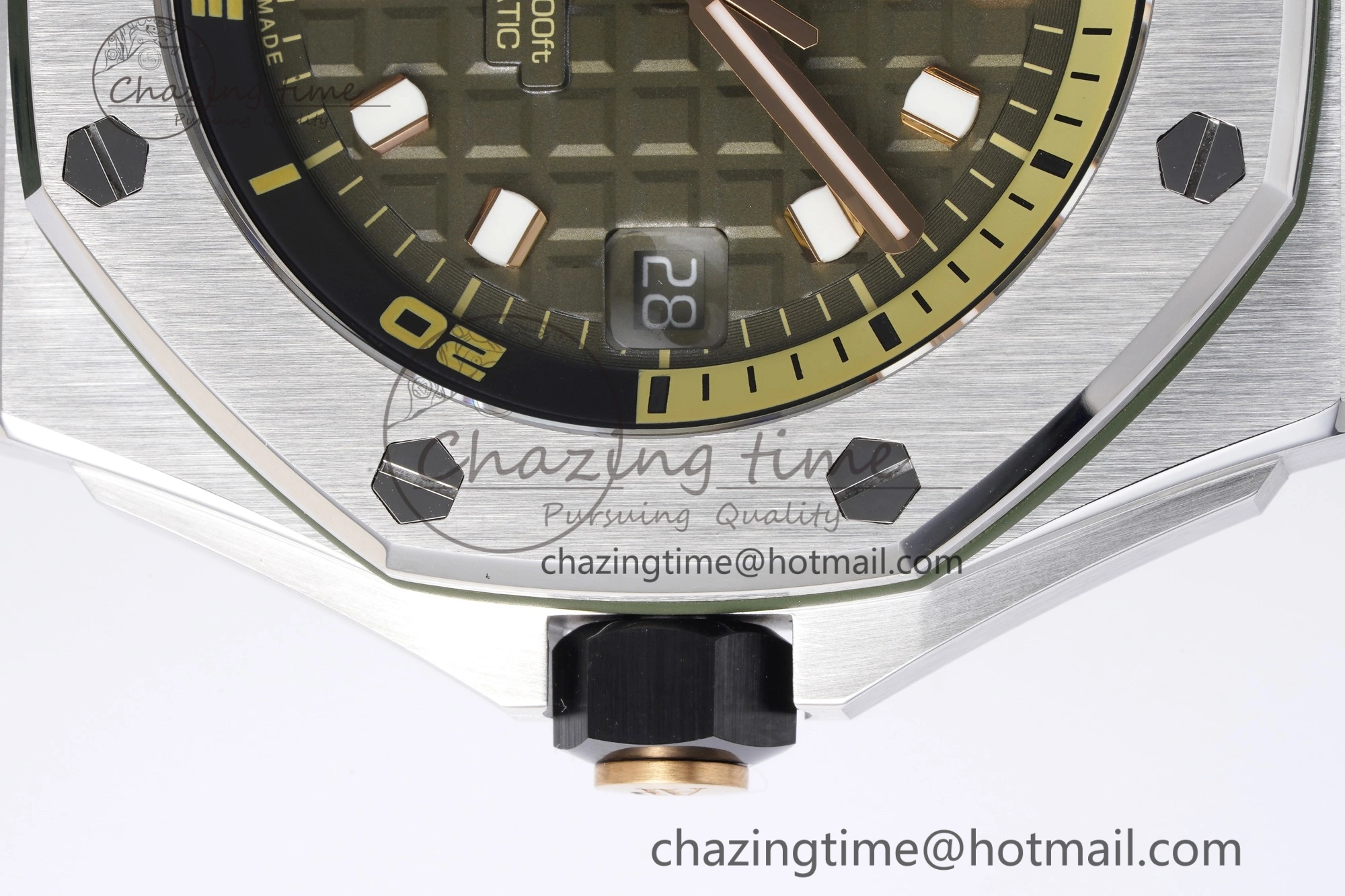 Royal Oak Offshore Diver 15720 SS ZF 1:1 Best Edition Green Dial on Green Rubber Strap A4308