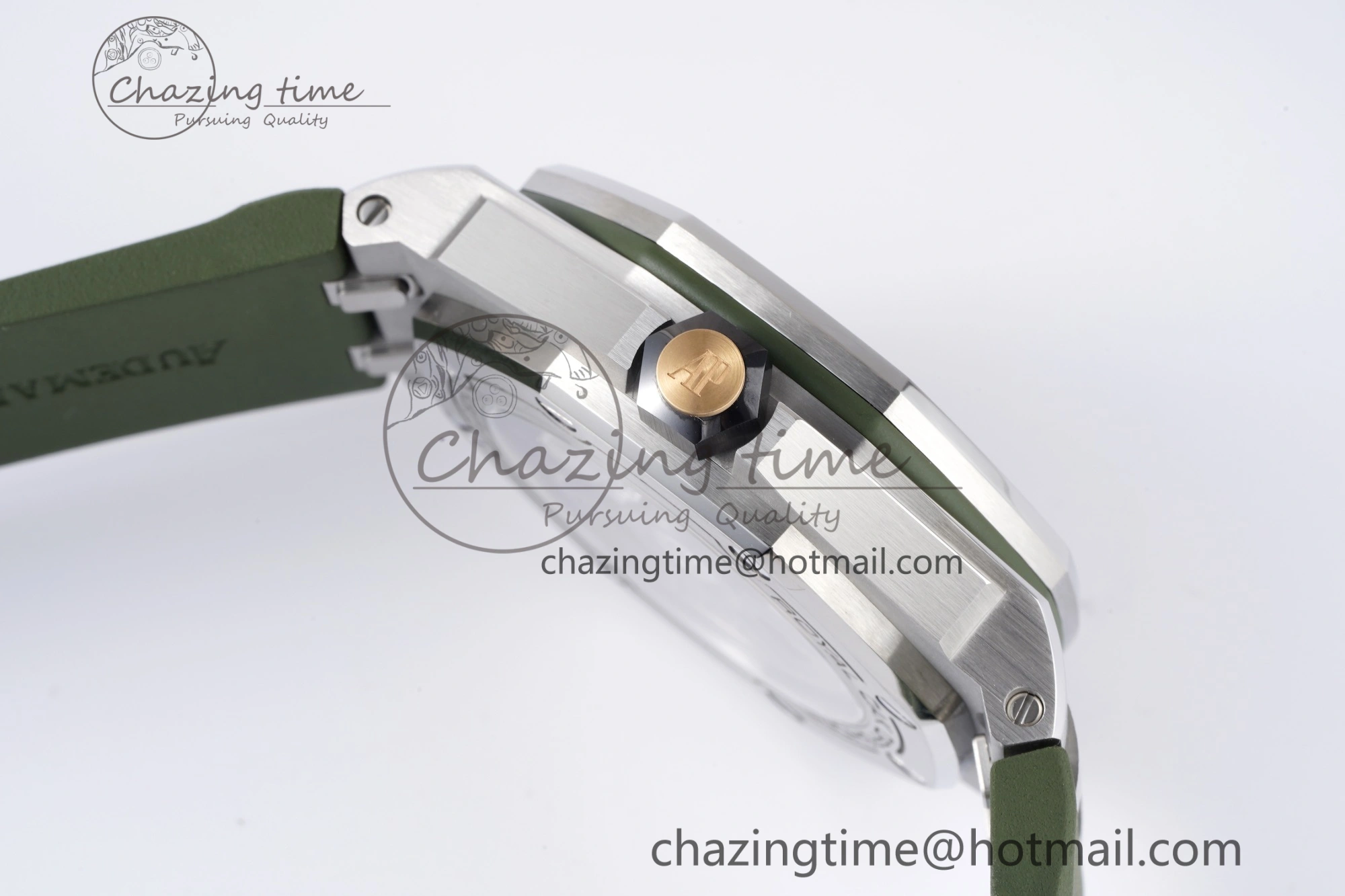 Royal Oak Offshore Diver 15720 SS ZF 1:1 Best Edition Green Dial on Green Rubber Strap A4308