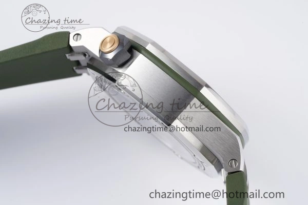 Royal Oak Offshore Diver 15720 SS ZF 1:1 Best Edition Green Dial on Green Rubber Strap A4308