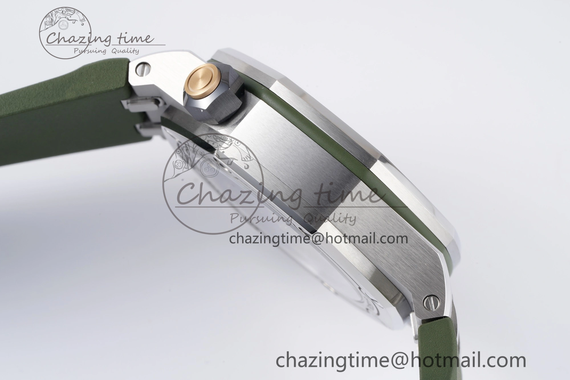 Royal Oak Offshore Diver 15720 SS ZF 1:1 Best Edition Green Dial on Green Rubber Strap A4308