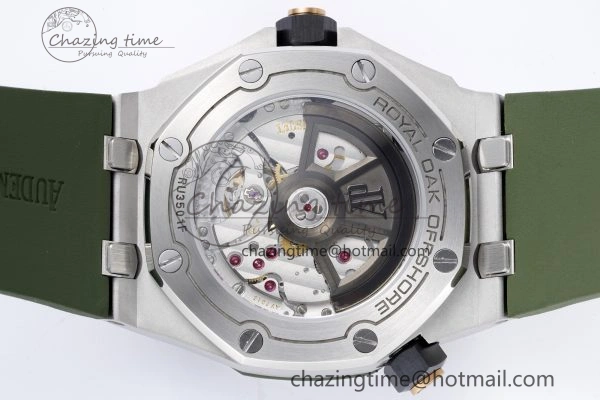 Royal Oak Offshore Diver 15720 SS ZF 1:1 Best Edition Green Dial on Green Rubber Strap A4308
