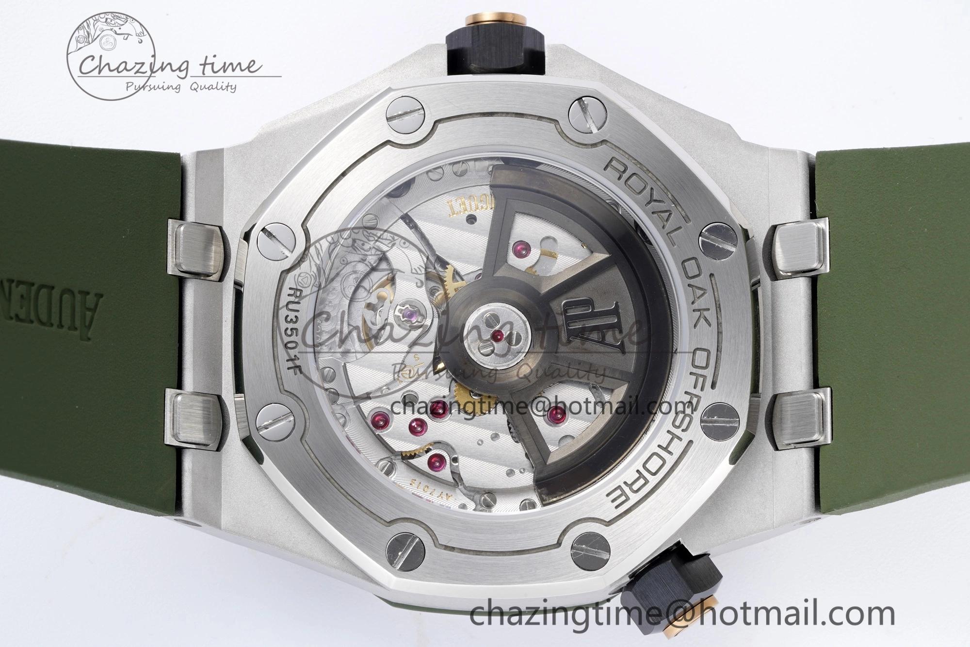 Royal Oak Offshore Diver 15720 SS ZF 1:1 Best Edition Green Dial on Green Rubber Strap A4308