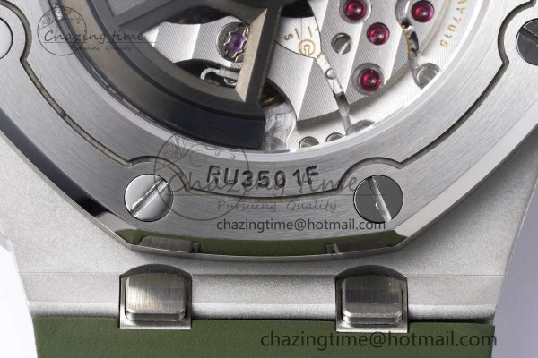 Royal Oak Offshore Diver 15720 SS ZF 1:1 Best Edition Green Dial on Green Rubber Strap A4308