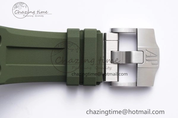 Royal Oak Offshore Diver 15720 SS ZF 1:1 Best Edition Green Dial on Green Rubber Strap A4308