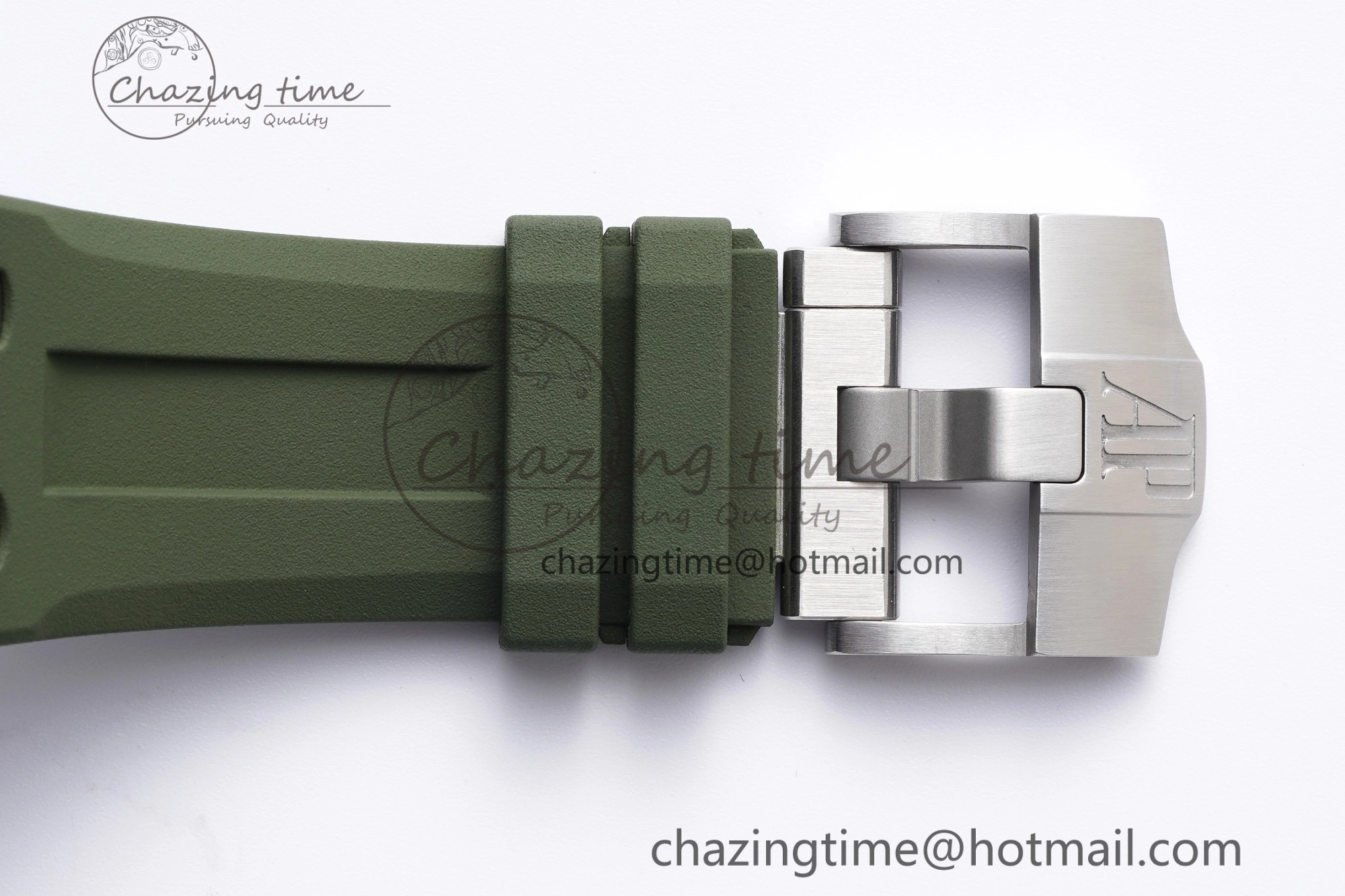 Royal Oak Offshore Diver 15720 SS ZF 1:1 Best Edition Green Dial on Green Rubber Strap A4308