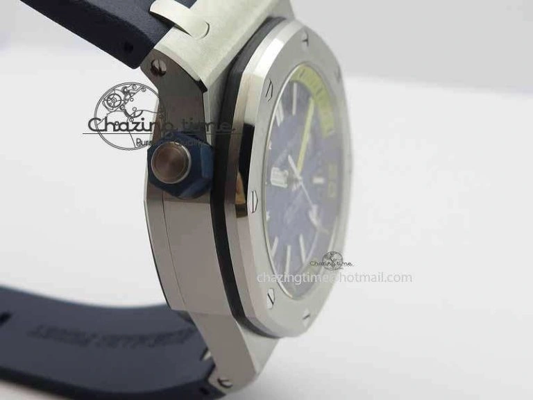 Royal Oak Offshore Diver 2017 Blue 15710 JF 1:1 Best Edition On XS Rubber Strap A3120 (Free Rubber Strap)