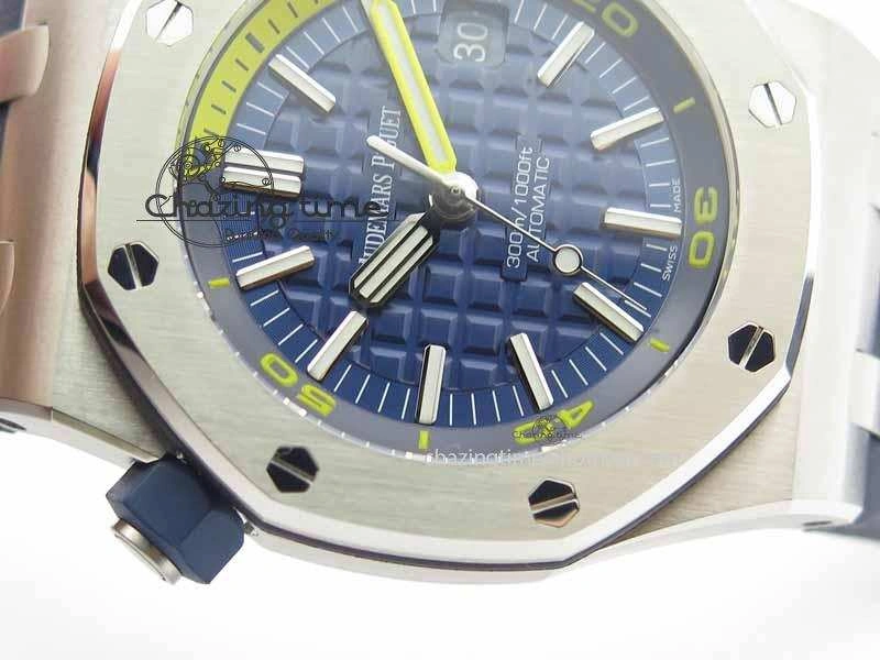 Royal Oak Offshore Diver 2017 Blue 15710 JF 1:1 Best Edition On XS Rubber Strap A3120 (Free Rubber Strap)