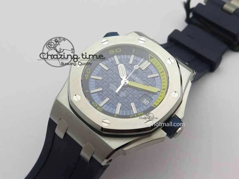 Royal Oak Offshore Diver 2017 Blue 15710 JF 1:1 Best Edition On XS Rubber Strap A3120 (Free Rubber Strap)