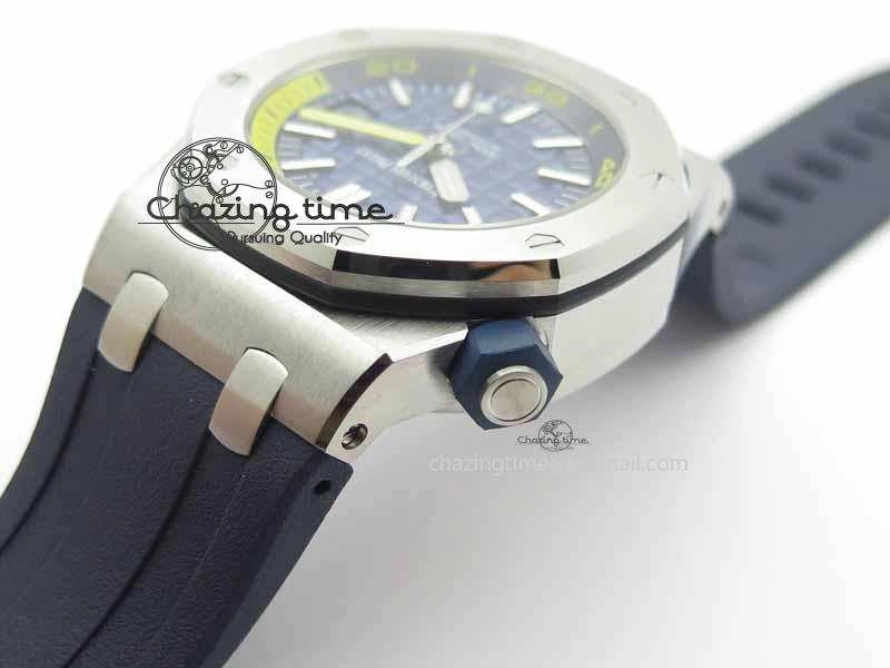 Royal Oak Offshore Diver 2017 Blue 15710 JF 1:1 Best Edition On XS Rubber Strap A3120 (Free Rubber Strap)