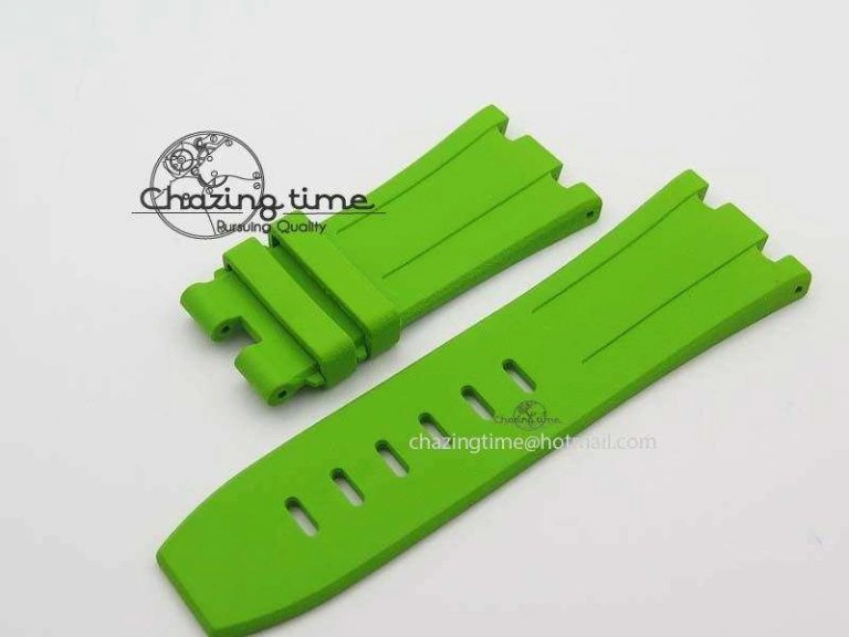 Royal Oak Offshore Diver 2017 Green 15710 JF 1:1 Best Edition On Blue Rubber Strap A3120 (Free XS Rubber Strap)