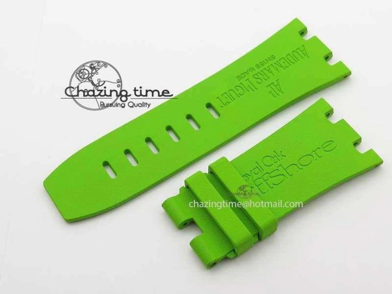 Royal Oak Offshore Diver 2017 Green 15710 JF 1:1 Best Edition On Blue Rubber Strap A3120 (Free XS Rubber Strap)