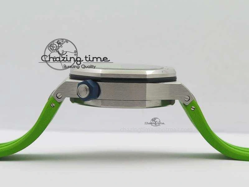 Royal Oak Offshore Diver 2017 Green 15710 JF 1:1 Best Edition On XS Rubber Strap A3120 (Free Rubber Strap)