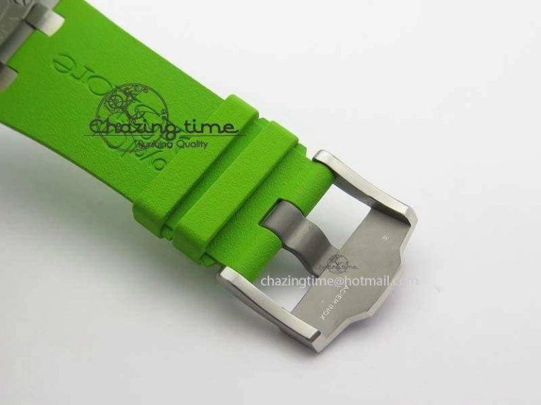 Royal Oak Offshore Diver 2017 Green 15710 JF 1:1 Best Edition On XS Rubber Strap A3120 (Free Rubber Strap)