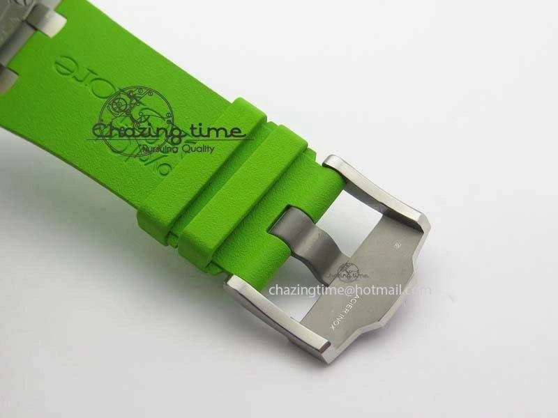 Royal Oak Offshore Diver 2017 Green 15710 JF 1:1 Best Edition On XS Rubber Strap A3120 (Free Rubber Strap)