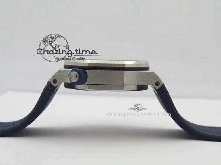 Royal Oak Offshore Diver 2017 White 15710 JF 1:1 Best Edition On Blue Rubber Strap A3120 (Free XS Rubber Strap)