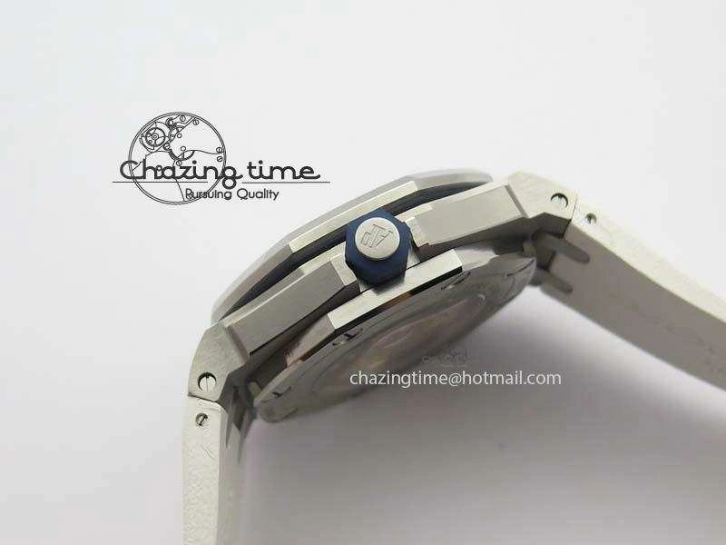 Royal Oak Offshore Diver 2017 White 15710 JF 1:1 Best Edition On XS Rubber Strap A3120 (Free Rubber Strap)