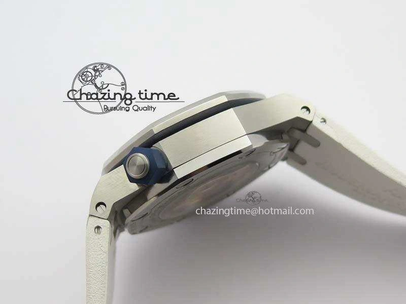 Royal Oak Offshore Diver 2017 White 15710 JF 1:1 Best Edition On XS Rubber Strap A3120 (Free Rubber Strap)