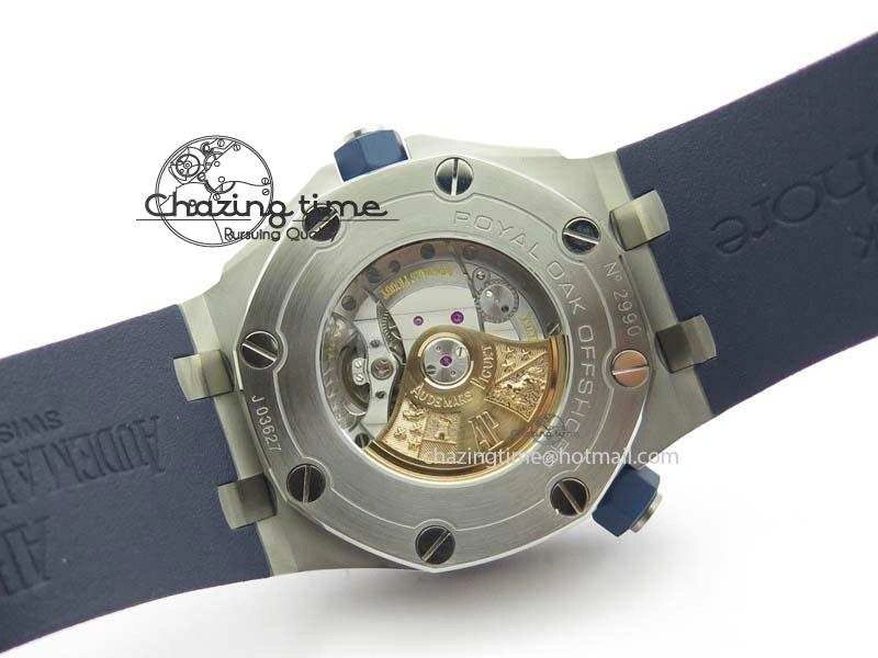 Royal Oak Offshore Diver 2017 Yellow 15710 JF 1:1 Best Edition On Blue Rubber Strap A3120 (Free XS Rubber Strap)