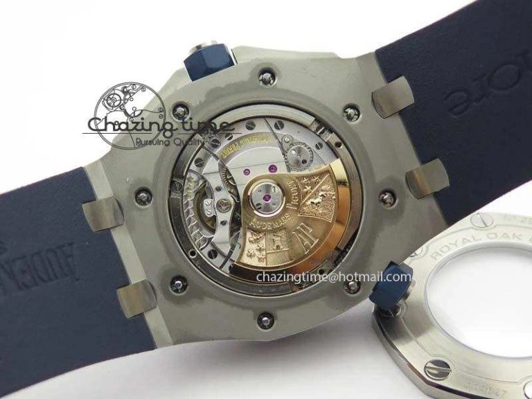 Royal Oak Offshore Diver 2017 Yellow 15710 JF 1:1 Best Edition On Blue Rubber Strap A3120 (Free XS Rubber Strap)