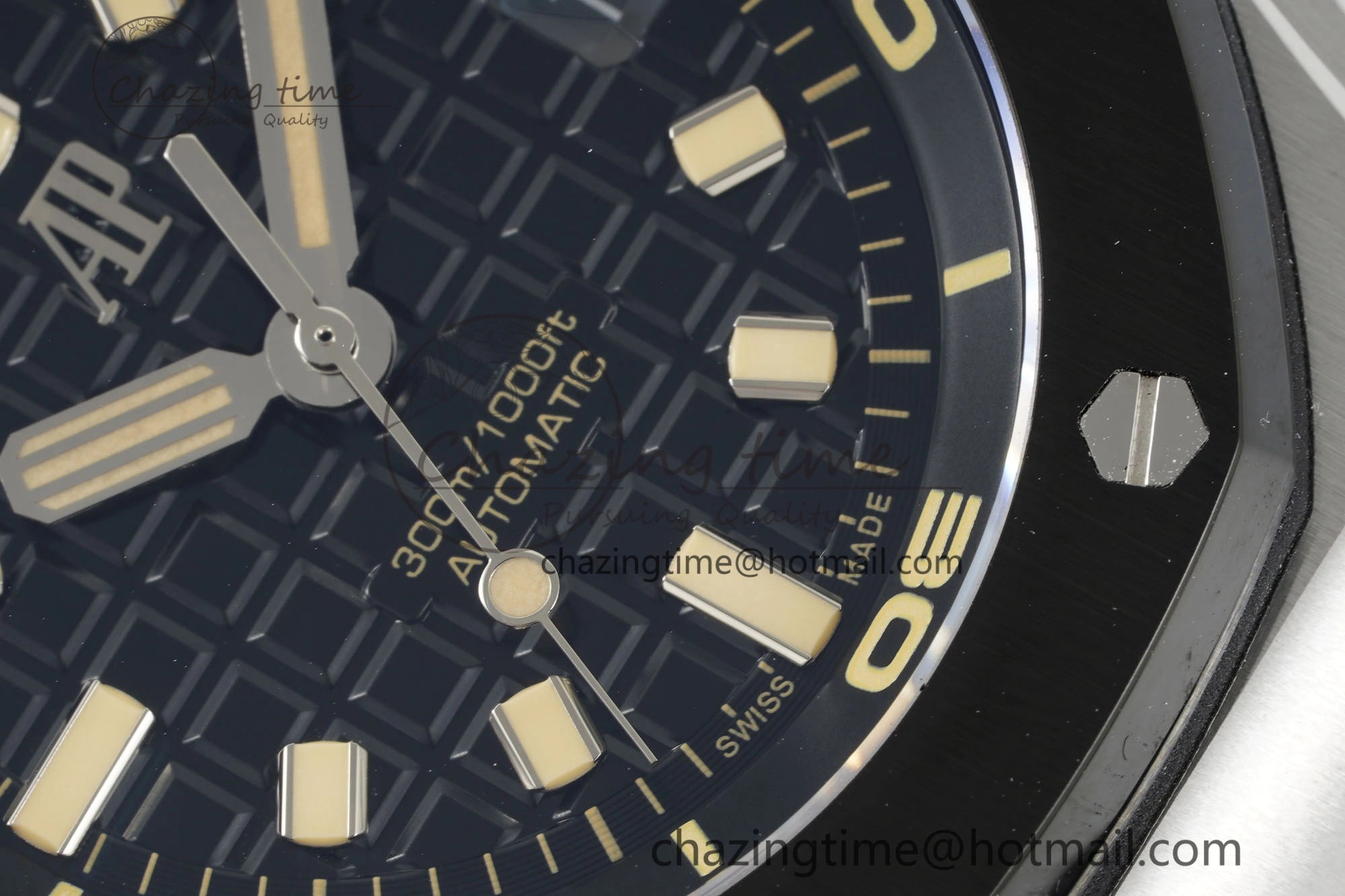 Royal Oak Offshore Diver Black Ceramic Bezel 15720 IPF Best Edition Black Dial on Black Rubber Strap A4308