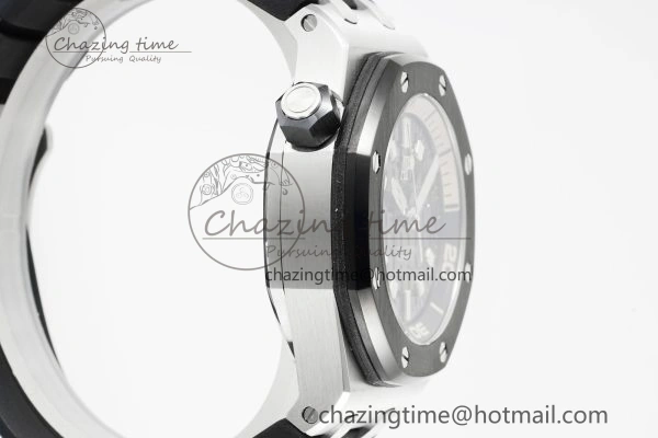 Royal Oak Offshore Diver Black Ceramic Bezel 15720 IPF Best Edition Black Dial on Black Rubber Strap A4308