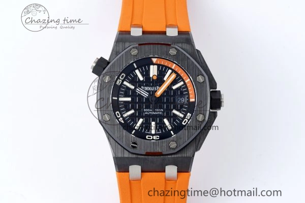 Royal Oak Offshore Diver Black Ceramic IPF Best Edition on Orange Rubber Strap A3120