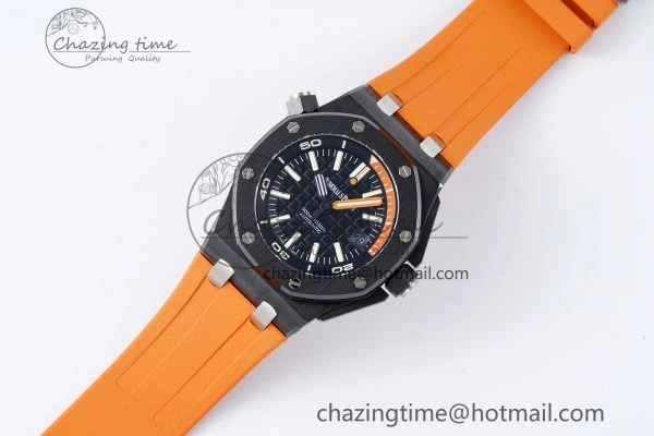 Royal Oak Offshore Diver Black Ceramic IPF Best Edition on Orange Rubber Strap A3120