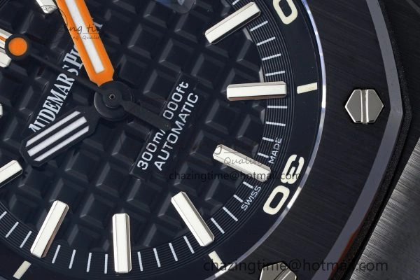 Royal Oak Offshore Diver Black Ceramic IPF Best Edition on Orange Rubber Strap A3120