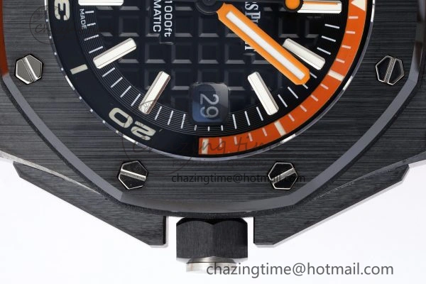 Royal Oak Offshore Diver Black Ceramic IPF Best Edition on Orange Rubber Strap A3120