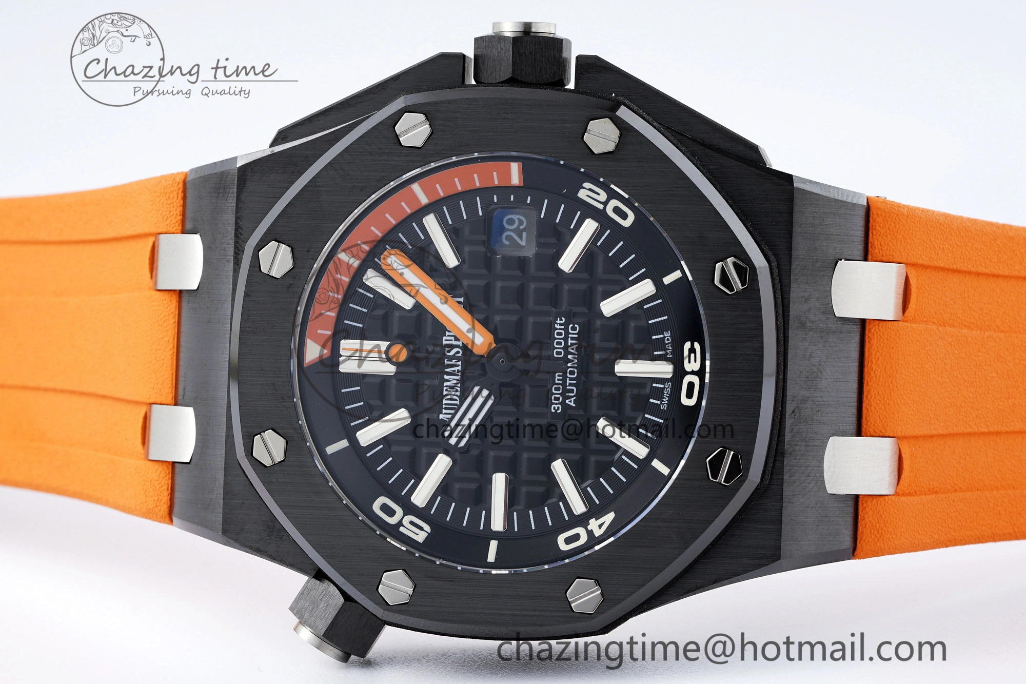 Royal Oak Offshore Diver Black Ceramic IPF Best Edition on Orange Rubber Strap A3120