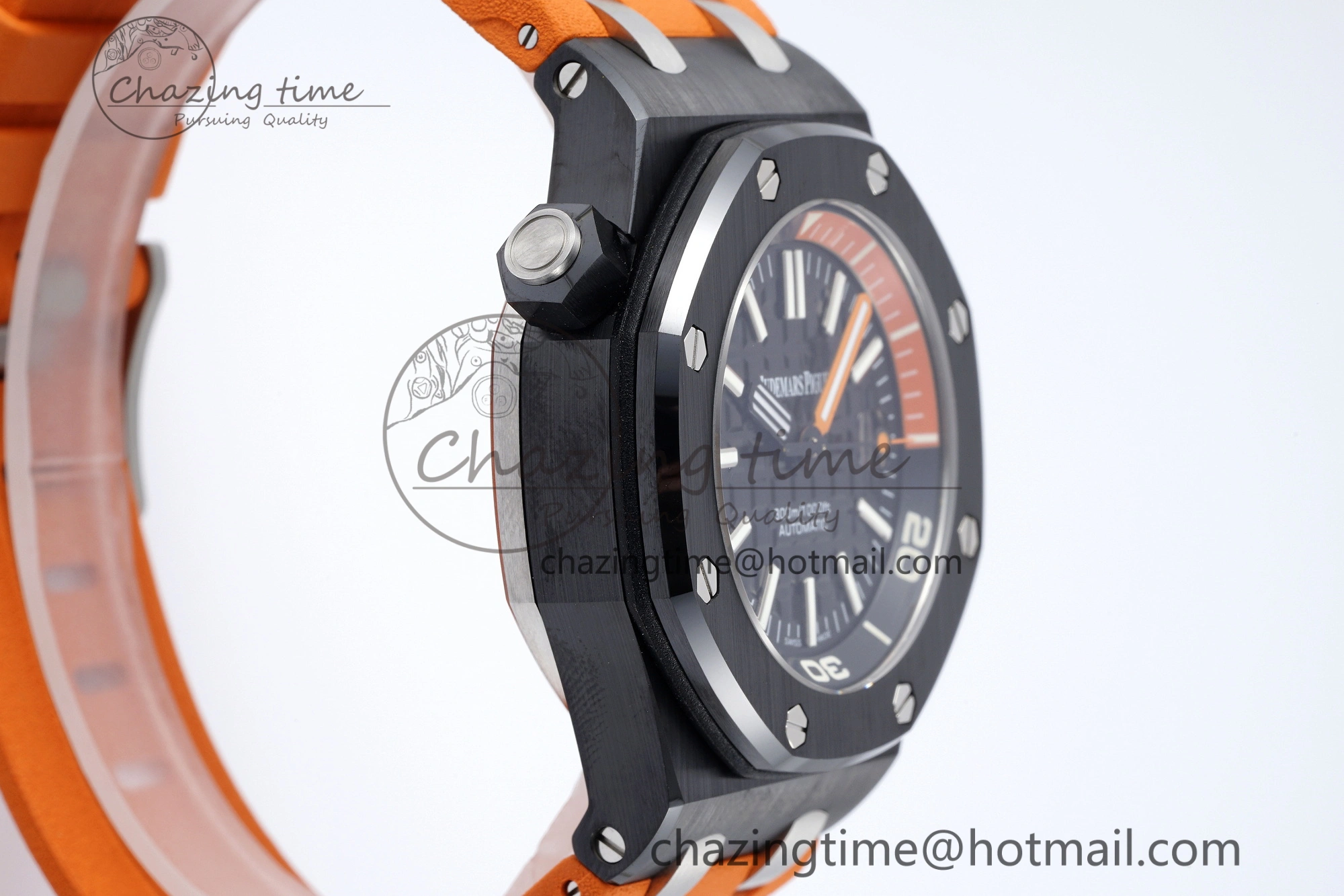 Royal Oak Offshore Diver Black Ceramic IPF Best Edition on Orange Rubber Strap A3120