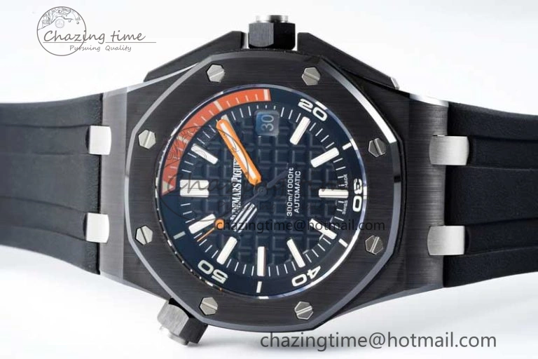 Royal Oak Offshore Diver Black Ceramic IPF Best Edition on Rubber Strap A3120