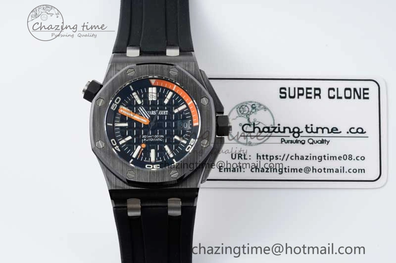 Royal Oak Offshore Diver Black Ceramic IPF Best Edition on Rubber Strap A3120